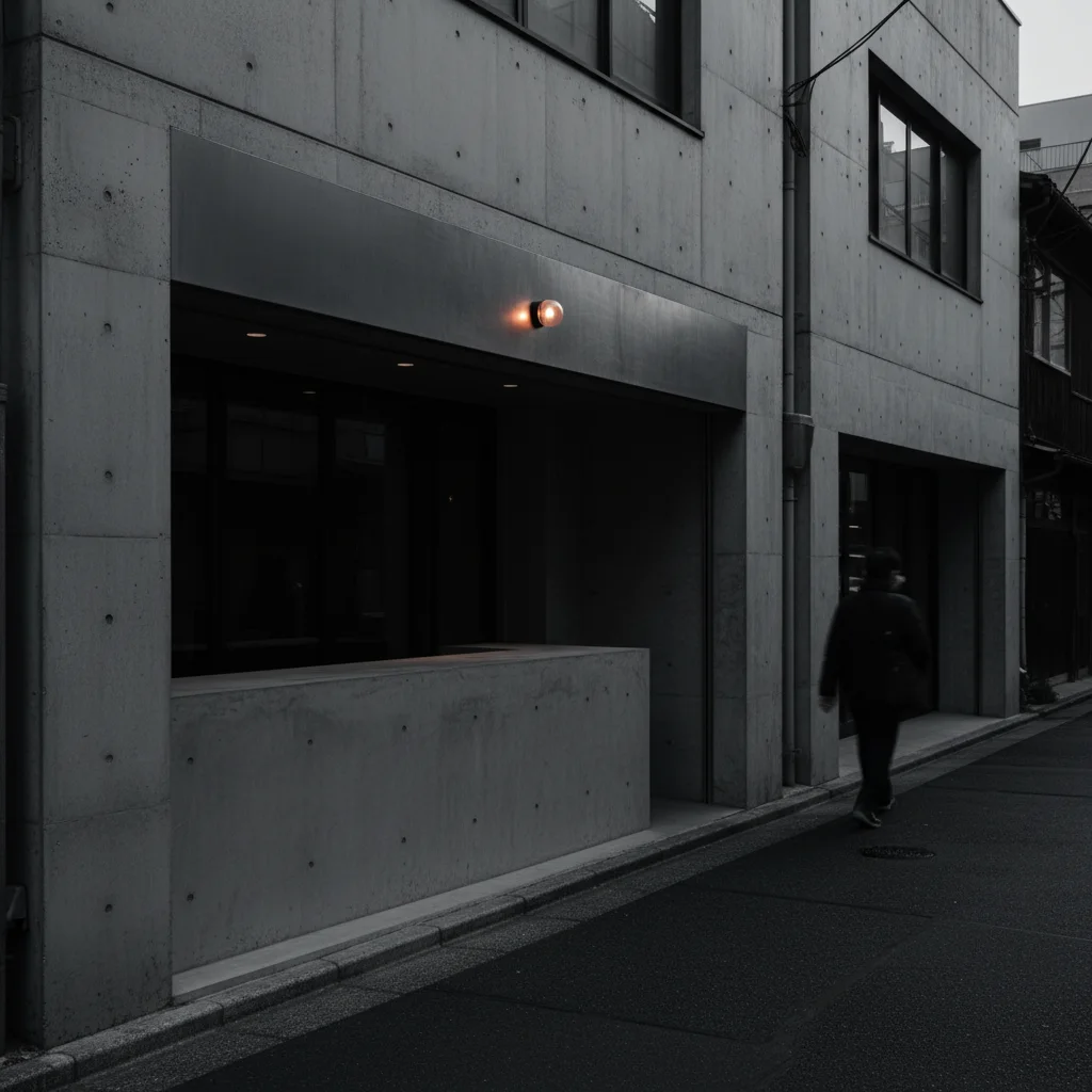 The Tsukiji side-street shopfront at dusk